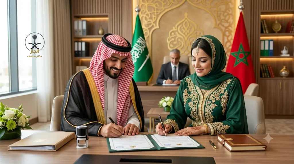 شروط زواج السعودي من مغربية الإجراءات النظامية واستخراج تصريح الزواج 2026 - مُنجز لتصاريح الزواج و التجنيس