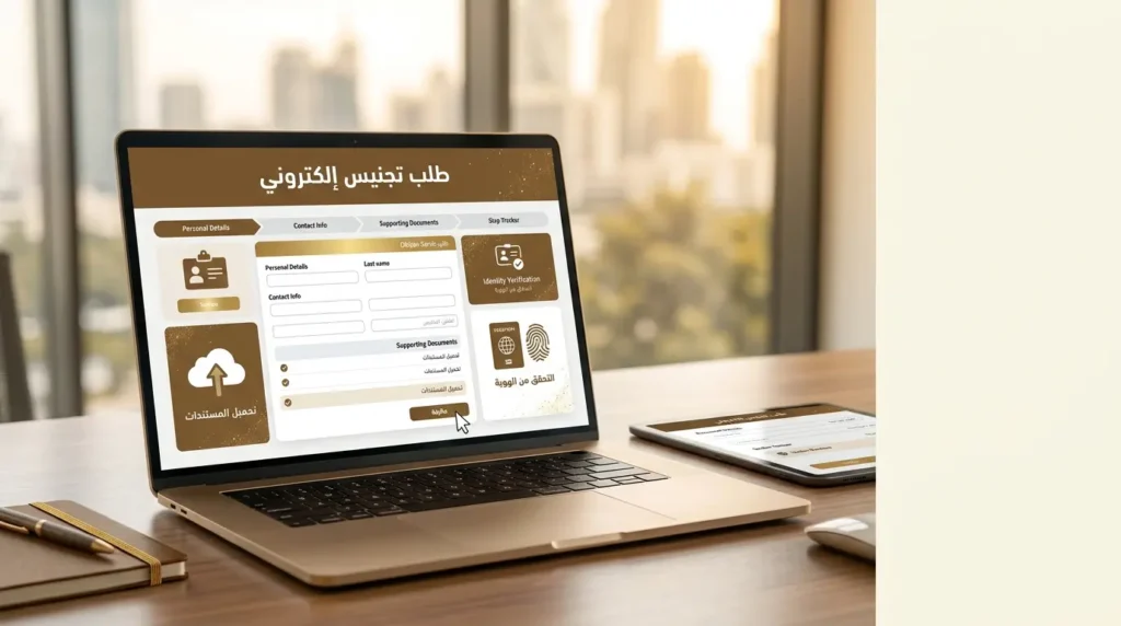 طلب تجنيس إلكتروني الدليل الشامل للتقديم الإلكتروني وخطوات تجهيز الطلب بطريقة صحيحة - مُنجز لتصاريح الزواج و التجنيس